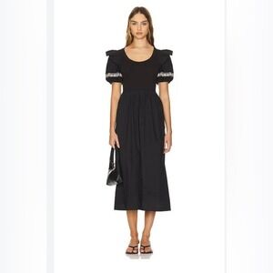 Cleobella Selma Midi Dress Puff Sleeve Women's size XS boho Festival Peasant